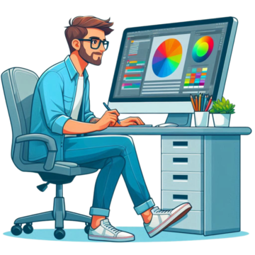 Pngtree A Graphic Designer Man Work On Laptop Png Image 12650928